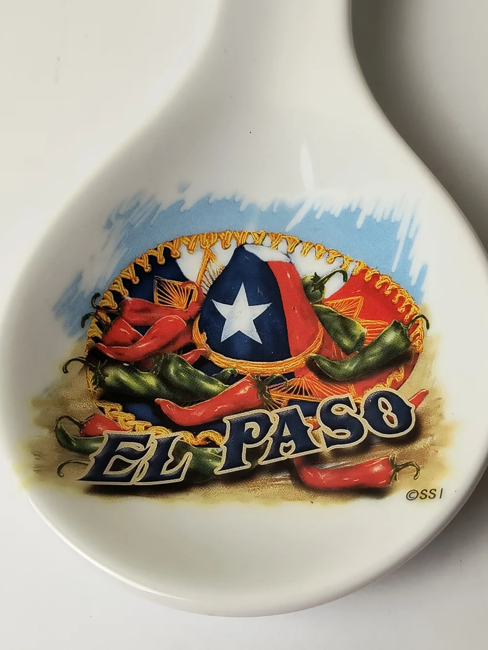 El Paso Ceramic Spoon Rest with Southwestern Emblem
